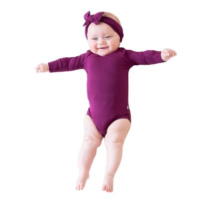 China Comfy Eco-Friendly Infant Clothes Set Cozy Baby Romper Newborn Simple Suit Bamboo Long Sleeve Jumpsuit for sale