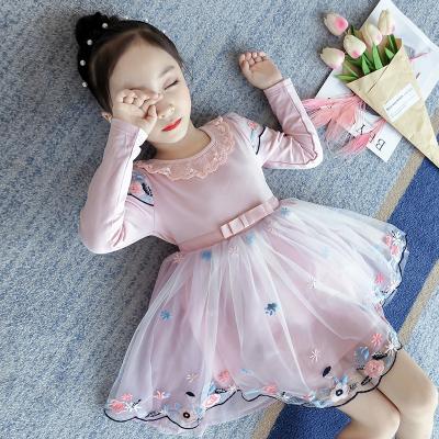 China Embroidery Dresses Designs Baby Princess Flower Lace Breathable Girl Dress For Kids With Different Size for sale