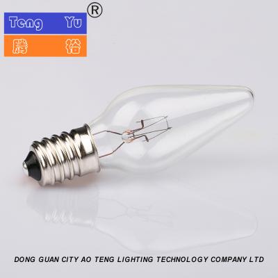 China C6 E10 Christmas Base Decoration Candle Light Bulb Clear Glass Bulb 18*48mm for sale