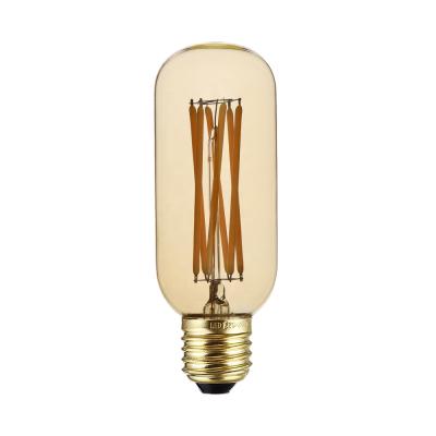 China Edison LED Filament Bulb 2700K Equivalent 60W Equivalent Warm White Dimmable Light Bulb Edison LED Filament Base T45 E27 Indoor Decorations T45 E27 Flexible Warm White Light Bulb for sale