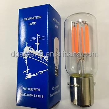 China Nickel Plating Copper Factory Direct Sell T38 Clear 6W P28S Led Filament Bulb Navigation Lamp for sale