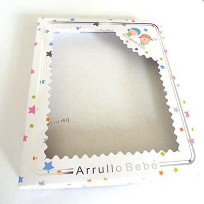 China Disposable Custom Paper Gift Box Key Chain Packaging With EVA Tray And PVC Window for sale