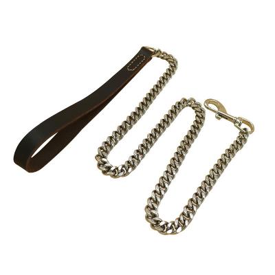 China Fast Version 800mm/1200mm/1500mm Stainless Steel Dog Chain Luxury Chain Leash Dog Silver Chain for sale