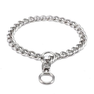 China Hot Sale Metal P Chain Slip Chain Dog Training Choke Stocked Collar for sale