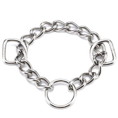 China Stocked Word Chain Stretching Dog 17/23cm Stainless Steel Collar Accessories Triangle Shrink Chain for sale