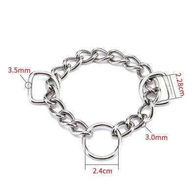 China Stocked Triangle Twist Chain Dog Stainless Steel Collar Accessories 17/23cm Triangle Shrink Chain for sale