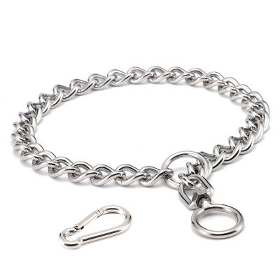 China Luxury Custom Large Stocked Stainless Steel Dog Chain Collars With Leash for sale