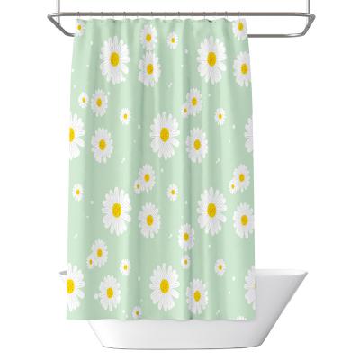 China Blackout Ready Made Shower Curtain Set For Bathroom Flower Pattern Printed Waterproof Curtains Fabric for sale