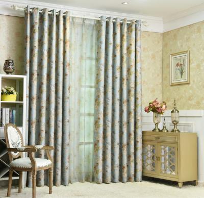 China Modern Simplicity Insulated European Style With Broken Flowers Printing Living Room Polyester Window Curtains for sale