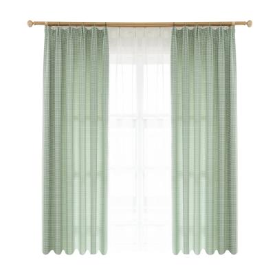 China Factoruy Products Modern Lightweight Luxury Grid Blackout Jacquard High Quality 100% Polyester Insulated Curtain for sale