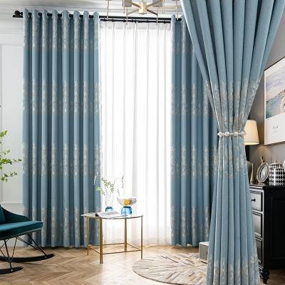 China High Quality European Ready Made Insulated Flower Jacquard Blackout Living Room Bedroom Curtains for sale