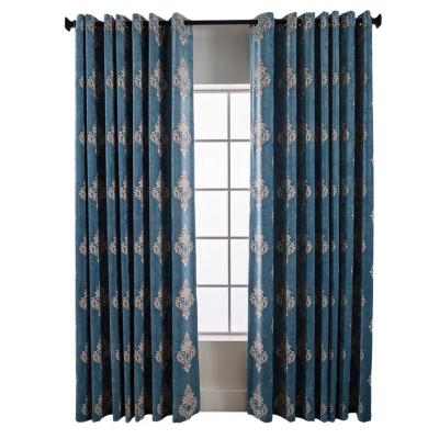 China Luxury European high-grade chenile jacquard full blackout flower blackout living room bedroom window for sale