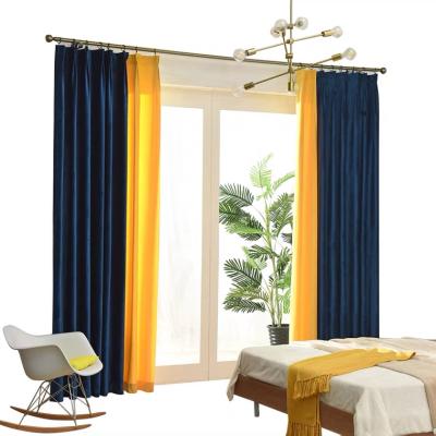 China Blackout Blackout Double Color Simple Drapes Velvet Drapes Common Heavy Bedroom Ready Made Living Room Curtains for sale