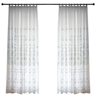 China Modern Wholesale Window Curtains Insulated Screening Blackout Flower Embroidery Full Cloth Curtain for sale