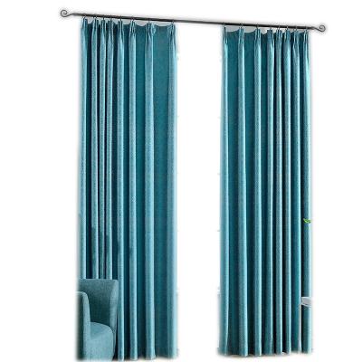 China Mediterranean Style Peacock Blue Insulated Luxury Ready Made Embroidery Shading Window Living Room Curtains for sale