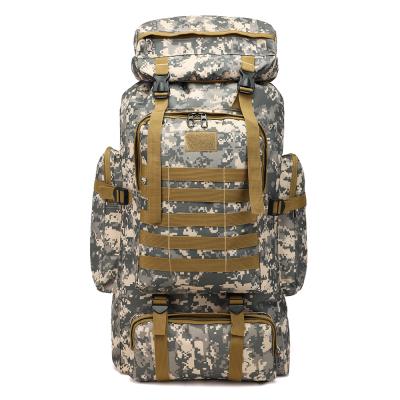 China Large Capacity 80L Waterproof Multi Function Backpack Waterproof Oxford Tactical Camouflage Hiking Bag for sale