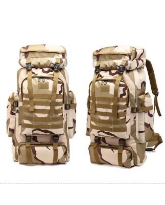 China Large Capacity 80L Waterproof Multi Function Backpack Waterproof Oxford Tactical Camouflage Hiking Bag for sale