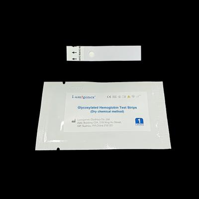 China Easy Operation Blood Sugar Monitor Glycosylated Hemoglobin (HbA1C) Test Strips (Dry chemical method) CE Registered for sale