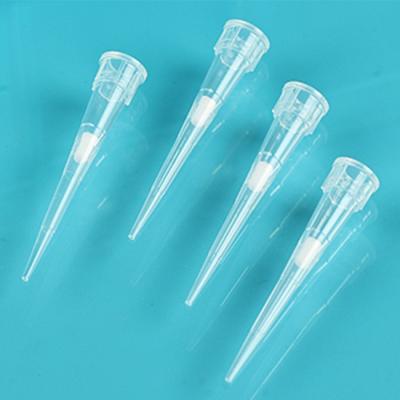 China Transparante steriele 10ul filterpipettips Polypropyleen met rek Te koop