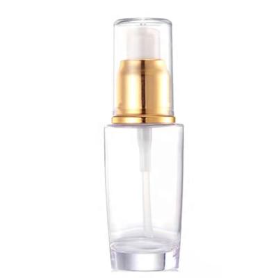 China Custom luxury glass transparent perfume bottle emulsion spray press 15ml20ml25ml30ml50ml acrylic material for sale