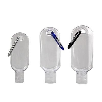 China Personal Skin Care Packaging Customized Mini Hand Sanitizer Disinfectant Bottle With Key Chain Portable Cosmetic Plastic Bottles for sale