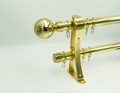 China Modern Premium gold curtain rod Custom durable double curtain rods Vintage adjustable expandable Roman rod for sale