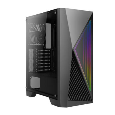 China With Side Panel Window USB 3.0 Endless Mirror Tempered Glass Window Mid Tower Desktop Gaming Computer Case ATX Case for sale