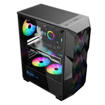 China Aluminum alloy front panel PC airlflow OEM PC CASE gaming computer vertical chassis for sale