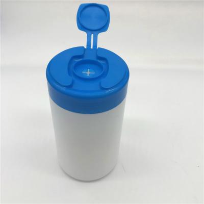 China Household Products Large Capacity Round Shape Plastic Jars With Plastic Sealer Flip Top Lids for sale