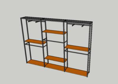 China De houten Kleinhandelstribunes van de Kledingstukvertoning, Kleren die Rek met Planken hangen Te koop