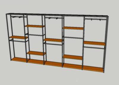 China Soportes de exhibición de madera de la ropa del estante del tubo del metal para la asamblea fácil de las tiendas de cadena en venta