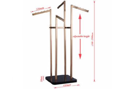 中国 201ブラシをかけられた鋼鉄耐久財が付いている4つの方法衣類の店の陳列台 販売のため