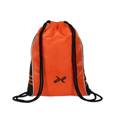 China Custom Logo 600D Polyester Twine Bag Gym Travel Drawstring Backpack Waterproof Promotional Waterproof Bag for sale