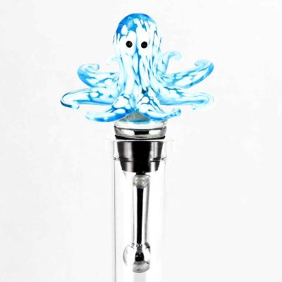 China HOT SALE Viable Murano Glass Collection Animal Octopus Glass Wine Stopper for sale