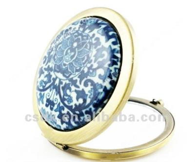 China Small compact mirror wedding favors china handcrafted double sided murano glass crafts for sale