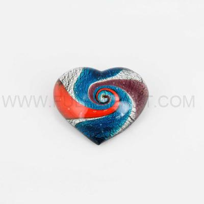 China Europe colorful vortex heart shape Murano design glass paperweight with colorful striped, lamowork for sale