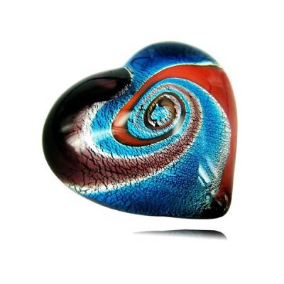 China Italian/Europe/North America Murano gold glass hand valentines fire blown rainbow paperweight heart for sale