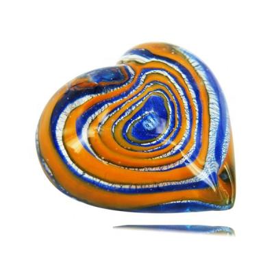 China Italian/European/North American Murano Swollen Heart Shaped Porcelain Porcelain Art Pictures Hand Make Glass Paperweight for sale