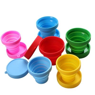 China Viable Portable Outdoor Collapsible Collapsible Silicone Wine Glass Drinking Cups Camping Mugs for sale