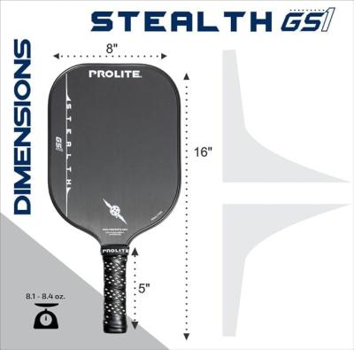 China Full Custom Oversized Black Pickleball Paddles PROLITE s Innovative Power and Performance for sale