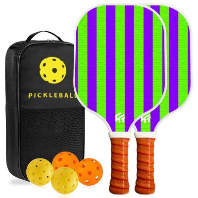 China Custom PP Honeycomb Core Fiberglass Pickleball Set 4 Pickleballs And 2 Paddles for sale