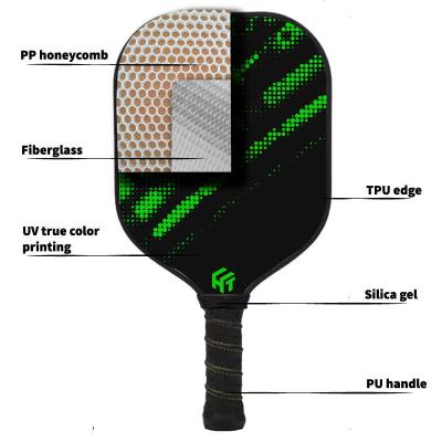 China Custom Logo Fiberglass Pickleball Paddles Beginners With PP Honeycomb Core for sale