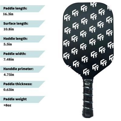 China Customized High Resilience Carbon Fiber Pickleball Paddle with PP Honeycomb Core for sale