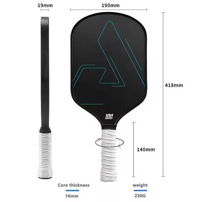 China 190*418*16mm USAPA Certified Carbon Fiber Pickleball Paddle with PP Honeycomb Core for sale