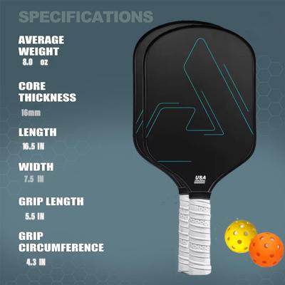 China Carbon Fiber USAPA Approved 16mm Polypropylene Honeycomb Core Pickleball Paddle Racket for sale