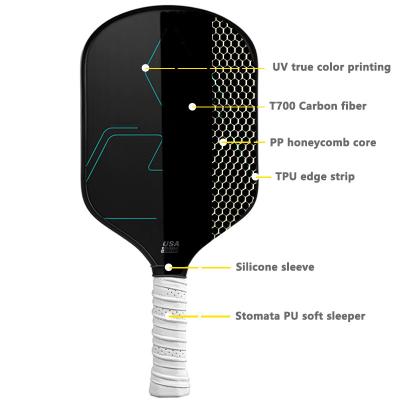 China High Rebound Carbon Fiber Pickleball Paddle With Rough Texture UAS Approved for sale