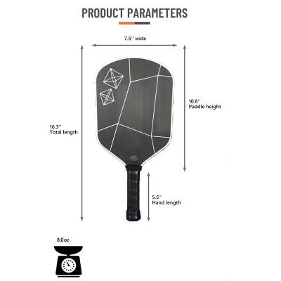 China Raw Carbon Fiber Professional Pickleball Paddle Rough Surface With PP Honeycomb Core for sale