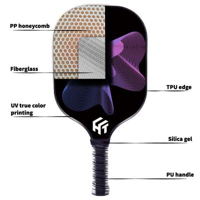 China 40cm Outdoor Pickleball Paddles Custom Logo High Rebound With PP Honeycomb Core for sale