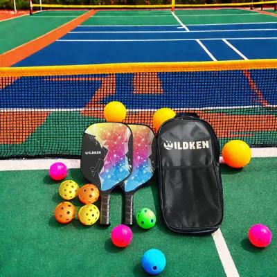 China 2 Paddle 4 Balls 1 Bag Fiberglass Pickleball Paddle Set 10mmPP Honeycomb Core Length cm 40 for sale