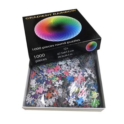 China DIY TOY Round Puzzle 1000 Piece Rainbow Jigsaw Puzzle for sale